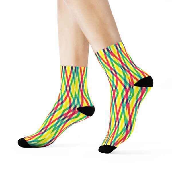 Colorful Crew Socks - Lining Colour Pattern Design